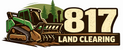 Logo for 817 Land Clearing with a bulldozer and trees in the background